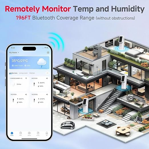BaldrTherm Smart WiFi Hygrometer Thermometer 1 Pack, Wireless Temp Humidity - Image 4