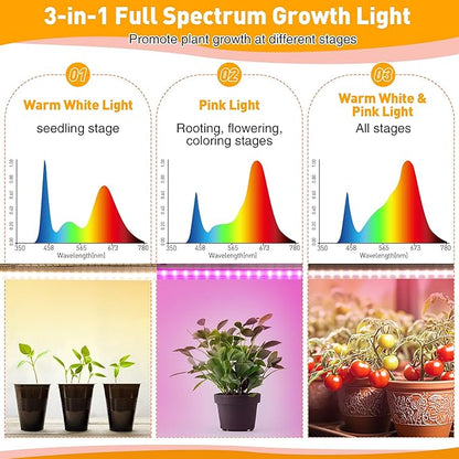 Meonum Indoor Greenhouse with Grow Lights, 6 Tier Metal Plant Shelf with Cover - Image 4