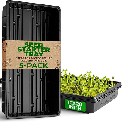 10x20 Inch Black Plastic 5 Pack Plant Propagation Tray – Growing Trays by YieldLab