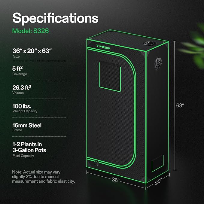 VIVOSUN S326 36"x20"x63" Grow Tent, High Reflective Mylar - Image 7