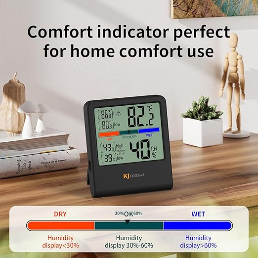 Digital Thermometer Hygrometer, Indoor Wall Thermometer Humidity Indoor - Image 3