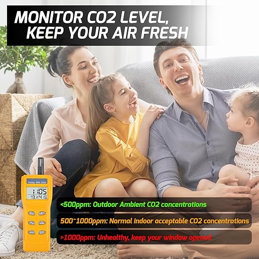 Portable CO2 Meter Handheld CO2 Detector Monitor 0~9999ppm, Carbon Dioxide Meter - Image 2