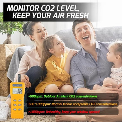 Portable CO2 Meter Handheld CO2 Detector Monitor 0~9999ppm, Carbon Dioxide Meter - Image 2