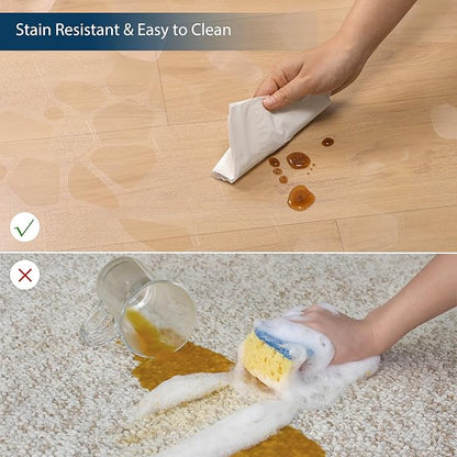 Clear Area Mat for Hard Floors, Pebble Patterned Waterproof Rug Protector for - Image 2