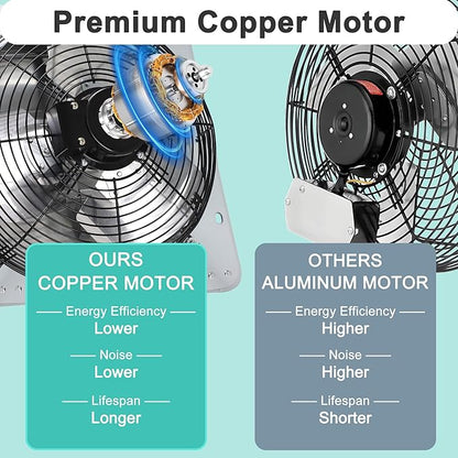 7 Inch Shutter Exhaust Fan, Wall Mount Attic Fan - Image 4