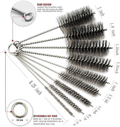 Pipe Cleaning Brush Set Stainless Steel Bristles, Stainless Steel Pipe Brush - Image 2