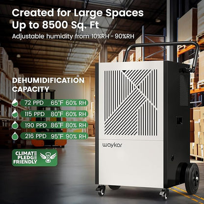 Waykar 216 Pints Commercial Dehumidifier - Image 3