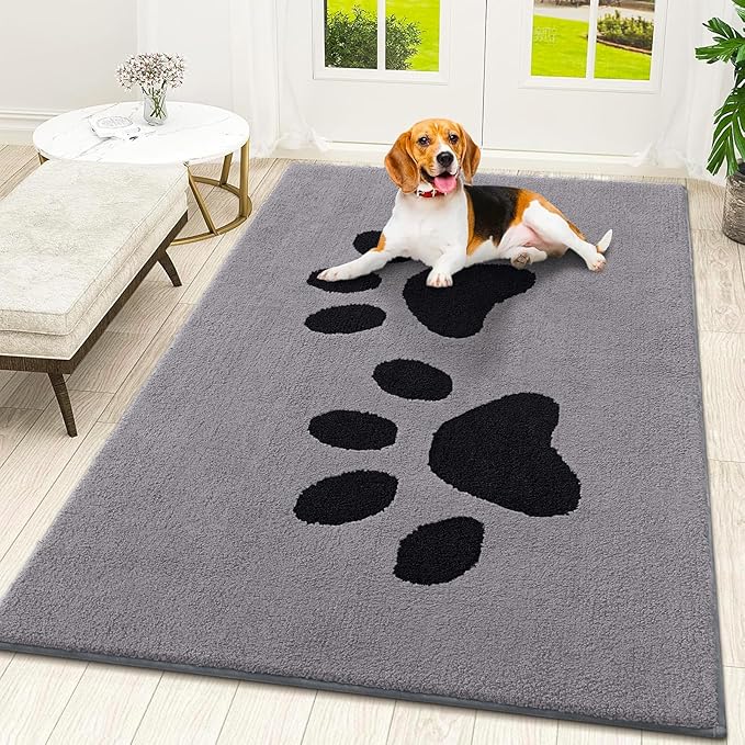 Smiry Dog Door Mat for Muddy Paws, Absorbs Moisture and Dirt, Low-Profile by Smiry