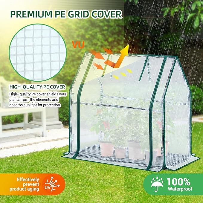 Mini Greenhouse for Indoor Outdoor: Ohuhu Tabletop Portable Green House - Image 2