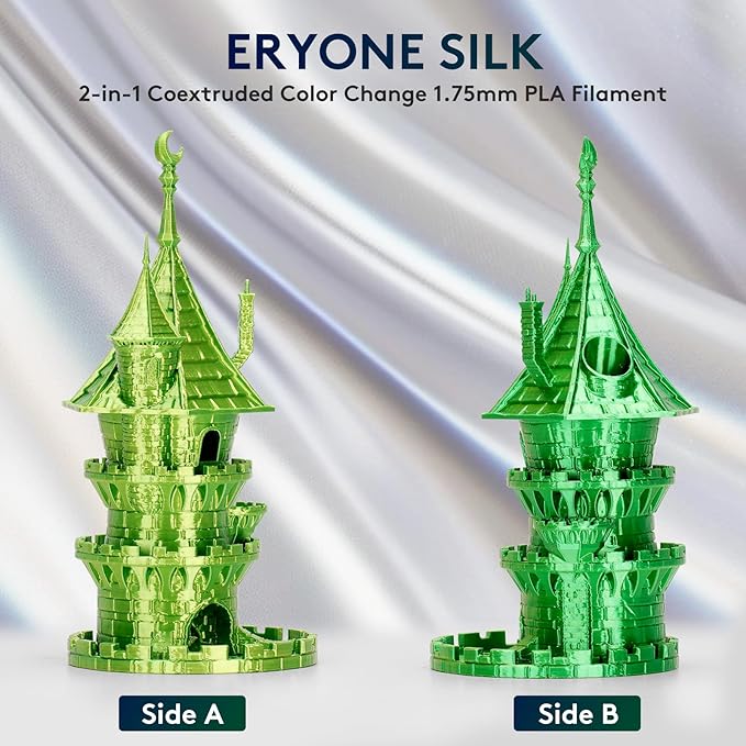 ERYONE Silk Dual Color PLA Filament 3D Printer 1.75mm +/- 0.03mm, Bicolor - Image 3