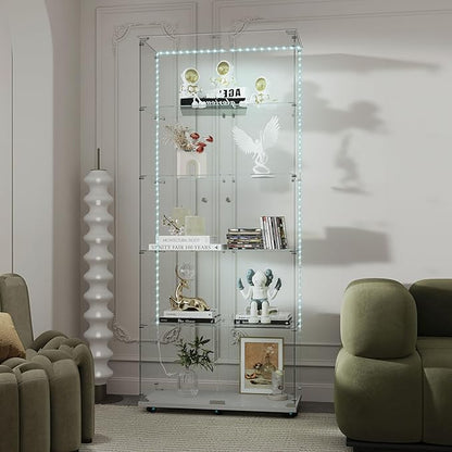 Yoluckea 5-Tier Glass Display Cabinet - Image 5
