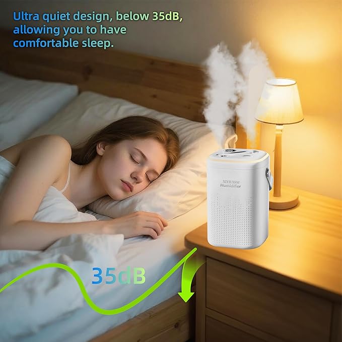 Humidifier for Bedroom 1.3l Plug In Easy Clean Humificador Smart Portable Air - Image 2