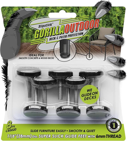 Slipstick Gorilla Outdoor Adjustable Furniture Levelers Weatherproof Screw in by Slipstick