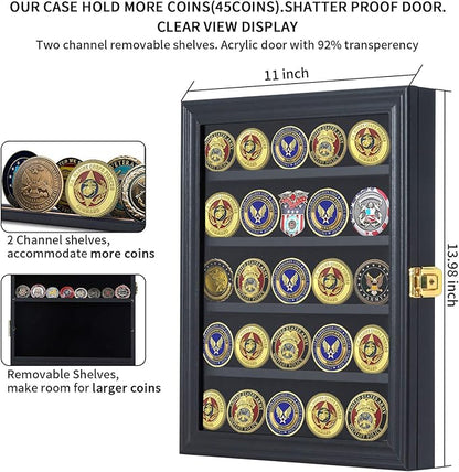 Jinchuan Military Challenge Coin Display Case Lockable Cabinet Rack Holder - Image 3