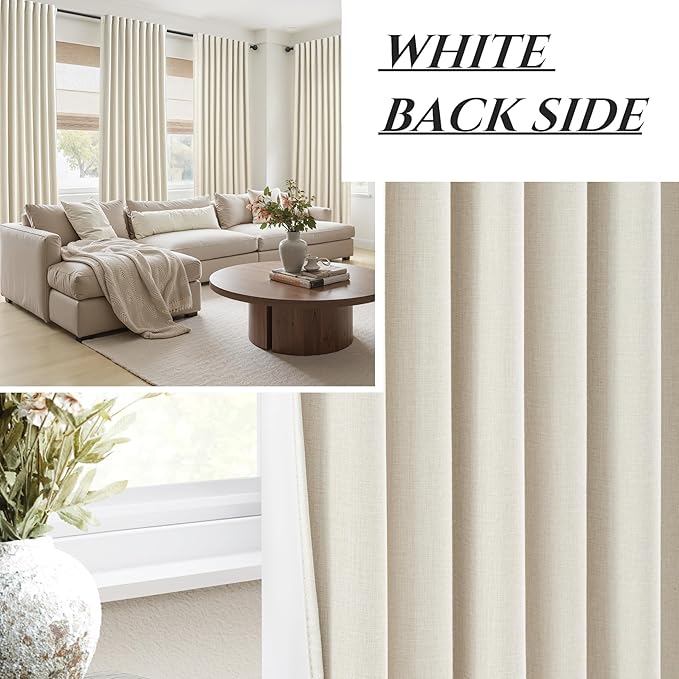 Cute Blackout Curtains 60 Inches Extra Wide Linen 96 Inch Length - Image 7