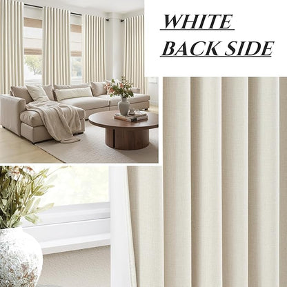 Cute Blackout Curtains 60 Inches Extra Wide Linen 96 Inch Length - Image 7