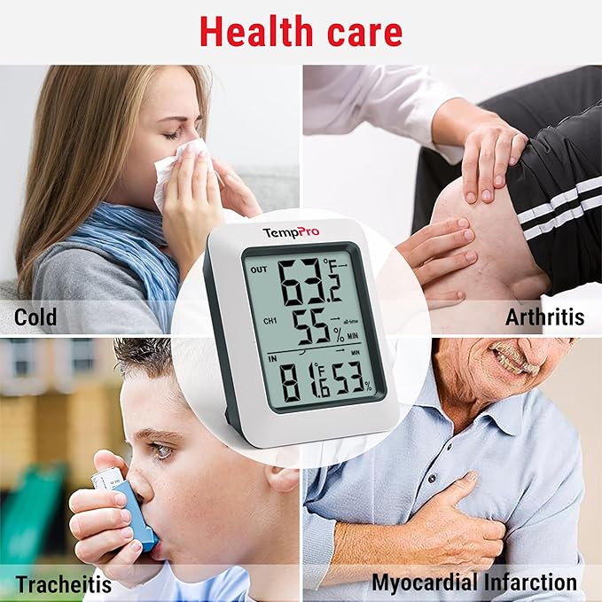 TempPro TP60-2 Digital Hygrometer Indoor Outdoor Thermometer Wireless - Image 5