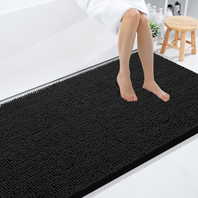 Smiry Luxury Chenille Bathroom Rugs 40x24, Extra Soft and Absorbent Shaggy Bath by Smiry