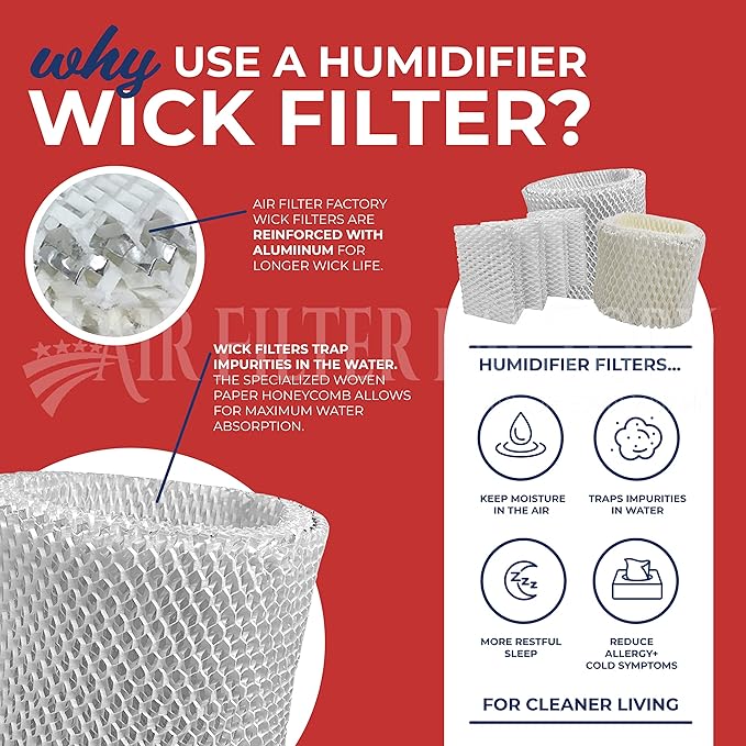 Air Filter Factory Replacement For ReliOn RCM-832 Humidifier Wick Filters 2-Pack - Image 6