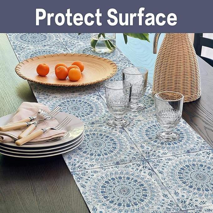 Drawer and Shelf Liner for Kitchen Cabinets Non-Adhesive Waterproof Boho Shelf - Image 3