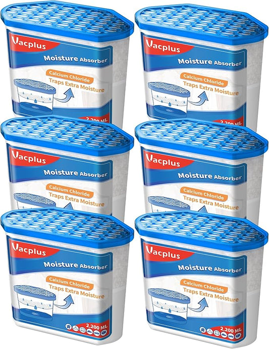 Vacplus Moisture Absorbers 6 Pack, Portable Humidity Absorber Boxes by Vacplus