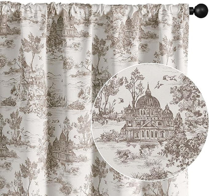 jinchan 95% Blackout Toile Curtains by JINCHAN