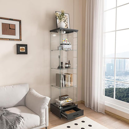 Yoluckea 4 Tiers Glass Display Cabinet - Image 6