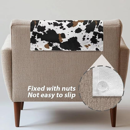 Cow Pattern Chair Headrest Covers Non-Slip Chair Slipcover - Image 5
