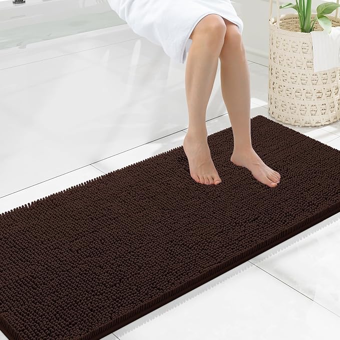 Smiry Luxury Chenille Bathroom Rugs 59x20, Extra Soft and Absorbent Shaggy Bath by Smiry