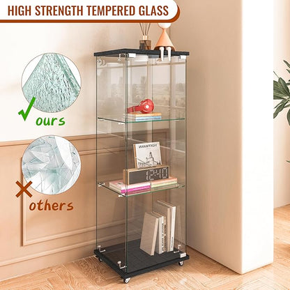 Yoluckea 3-Tier Glass Display Cabinet - Image 6