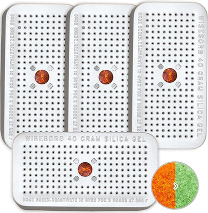 40 Gram Pack of 4 Silica Gel Canister, Gun Safe Dehumidifiers, Reusable by Wisesorb