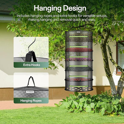 VIVOSUN 6-Layer Mesh Drying Rack Hanging Design - Image 3