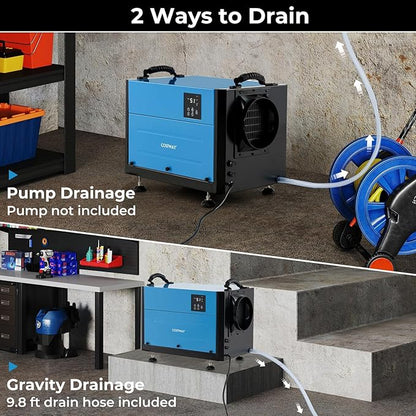 COSTWAY 124 PPD Commercial Dehumidifier, 1300 Sq.Ft Crawl Space Dehumidifier - Image 5