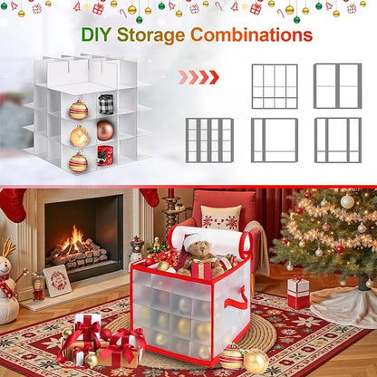 Christmas Ornament Storage Box, 64 Christmas Decoration Storage Box - Image 7
