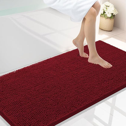 Smiry Luxury Chenille Bathroom Rugs 47x24, Extra Soft and Absorbent Shaggy Bath by Smiry