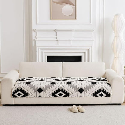 Boho Plush Couch Covers for Sofa Washable, Fuzzy Soft Couch Cover for Sectional - Image 3