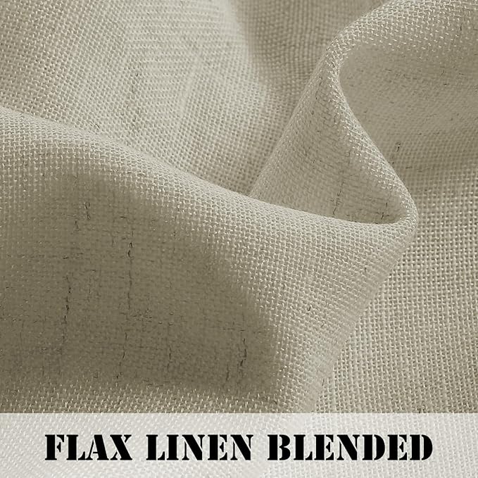H.VERSAILTEX Linen Curtains Elegant Natural Linen Semi Sheer Curtains Energy - Image 3