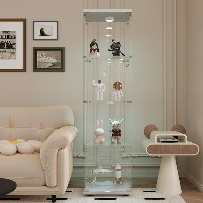 Yoluckea 4 Tiers Glass Display Cabinet - Image 8