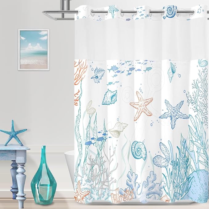 Extra Long No Hook Shower Curtain by TWLSNCD