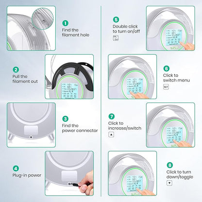 SUNLU Official Filament Dryer S2, Built-in Circulation Fan, 70℃ Max Temperature - Image 8