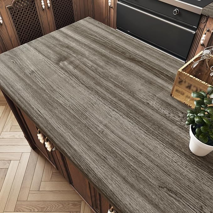 WESTICK Large Brown Wood Contact Paper Waterproof Peel and Stick Countertops - Image 2