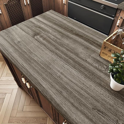 WESTICK Grayish Brown Wood Contact Paper Peel and Stick Wallpaper Wood Vinyl - Image 2