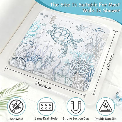 Sea Turtle Square Anti Slip Shower Mats - Image 2
