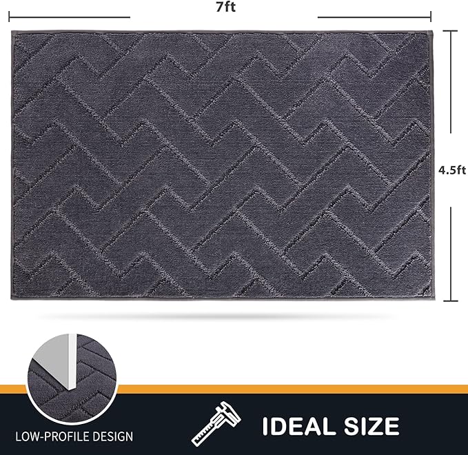 PURRUGS Easy Care Area Rug 4.5ft x 7ft, Non-Slip Machine Washable Entry Rug - Image 2