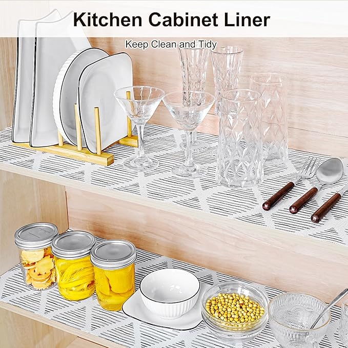 Drawer and Shelf Liner for Kitchen Cabinet, Non-Adhesive Cabinet Liners 18in x - Image 4