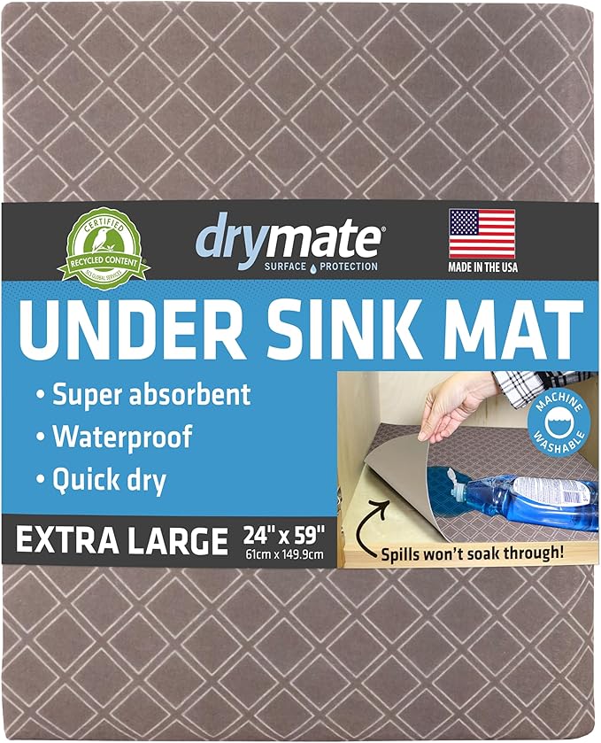Drymate Premium XL Under Sink Mat, Waterproof Cabinet Protection Mats by Drymate