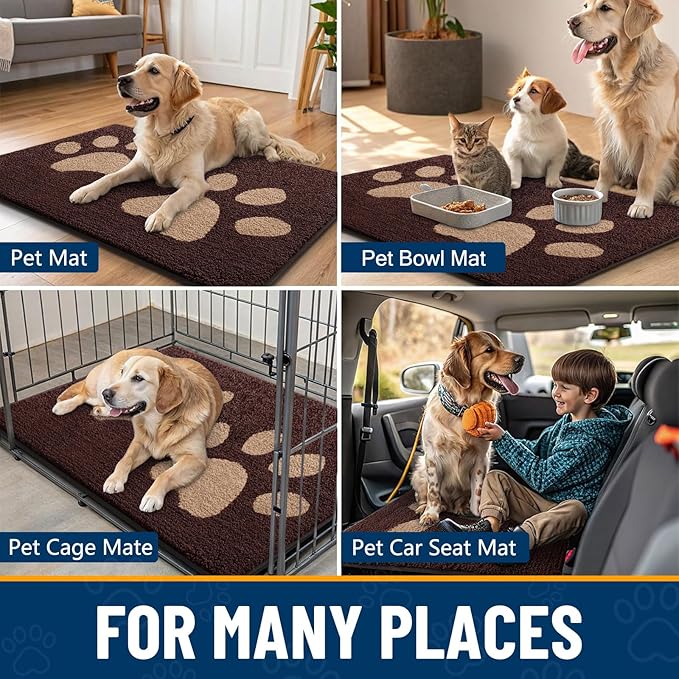 Smiry Dog Door Mat for Muddy Paws, Absorbs Moisture and Dirt, Low-Profile - Image 7