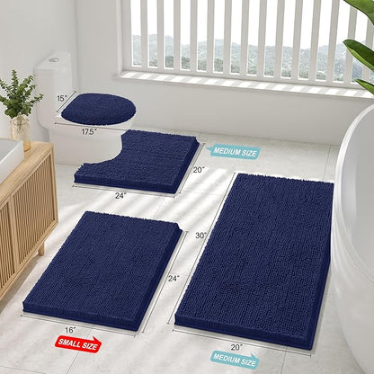 Smiry Luxury Chenille Bathroom Rugs 44x24, Extra Soft and Absorbent Shaggy Bath - Image 2