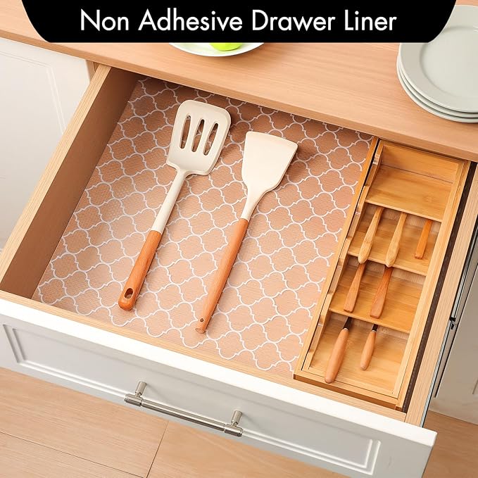 Cooyes Shelf and Drawer Liners for Kitchen Cabinets, Non Adhesive Cabinet Liner - Image 2