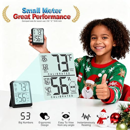 Antonki Room Thermometer, Digital Small Hygrometer Indoor Thermometer Humidity - Image 3